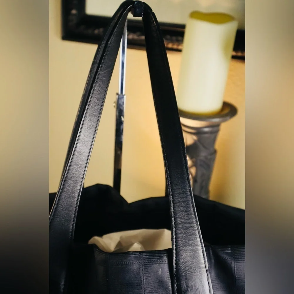 CHANEL Large Travel Line Tote MM Tote Bag Nylon Jacquard Leather